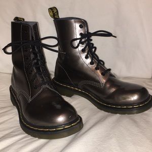 Metallic Grey Dr Martens Boots